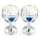 thumbnail image 2 of 2 copas de vino de metal vintage con relieve de metal, exquisitas copas decorativas para café, té, plata, blanco, azul y flor., 2 of 14