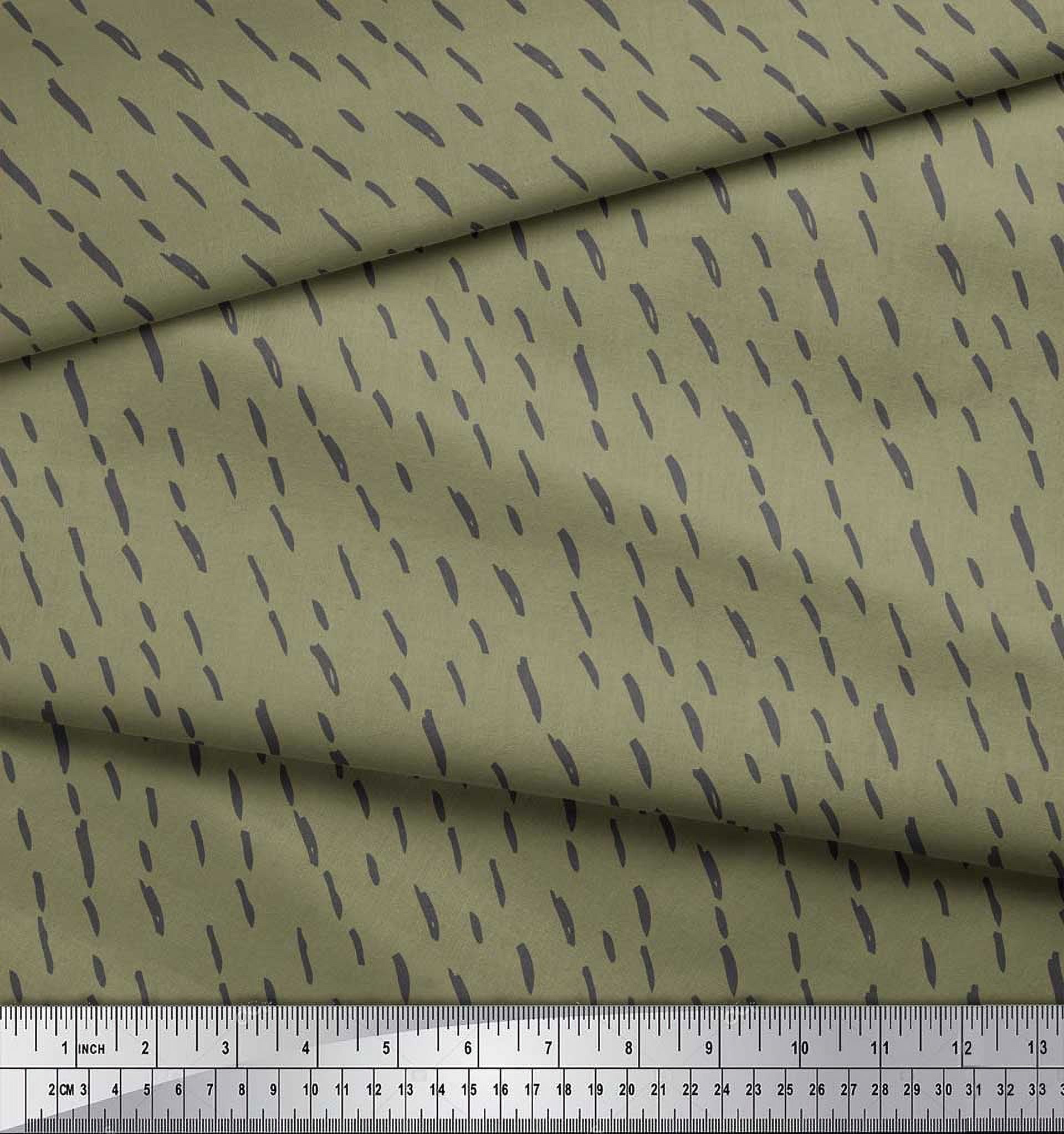 Soimoi Green Velvet Fabric Brush Stroke Abstract Print Fabric by Yard 58 Inch Wide