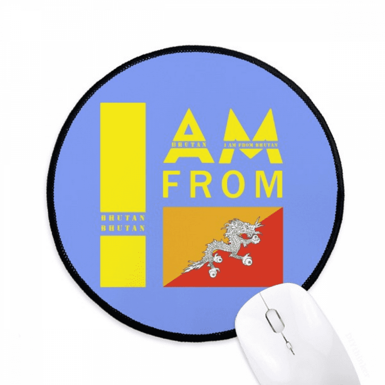 I Am From Bhutan Art Deco Fashion Mouse Pad Desktop Office Round