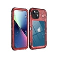 thumbnail image 1 of iPhone 13 Waterproof Metal Case with Built-in Screen Protector [15FT Military Grade Shockproof][IP68 Water Proof], Full Body Aluminum Protective Drop Protection Cover for iPhone 13 6.1 inch Red, 1 of 7