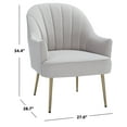 thumbnail image 3 of Safavieh Areli Modern Wood and Fabric Dining Arm Chairs, Light Gray, 3 of 6