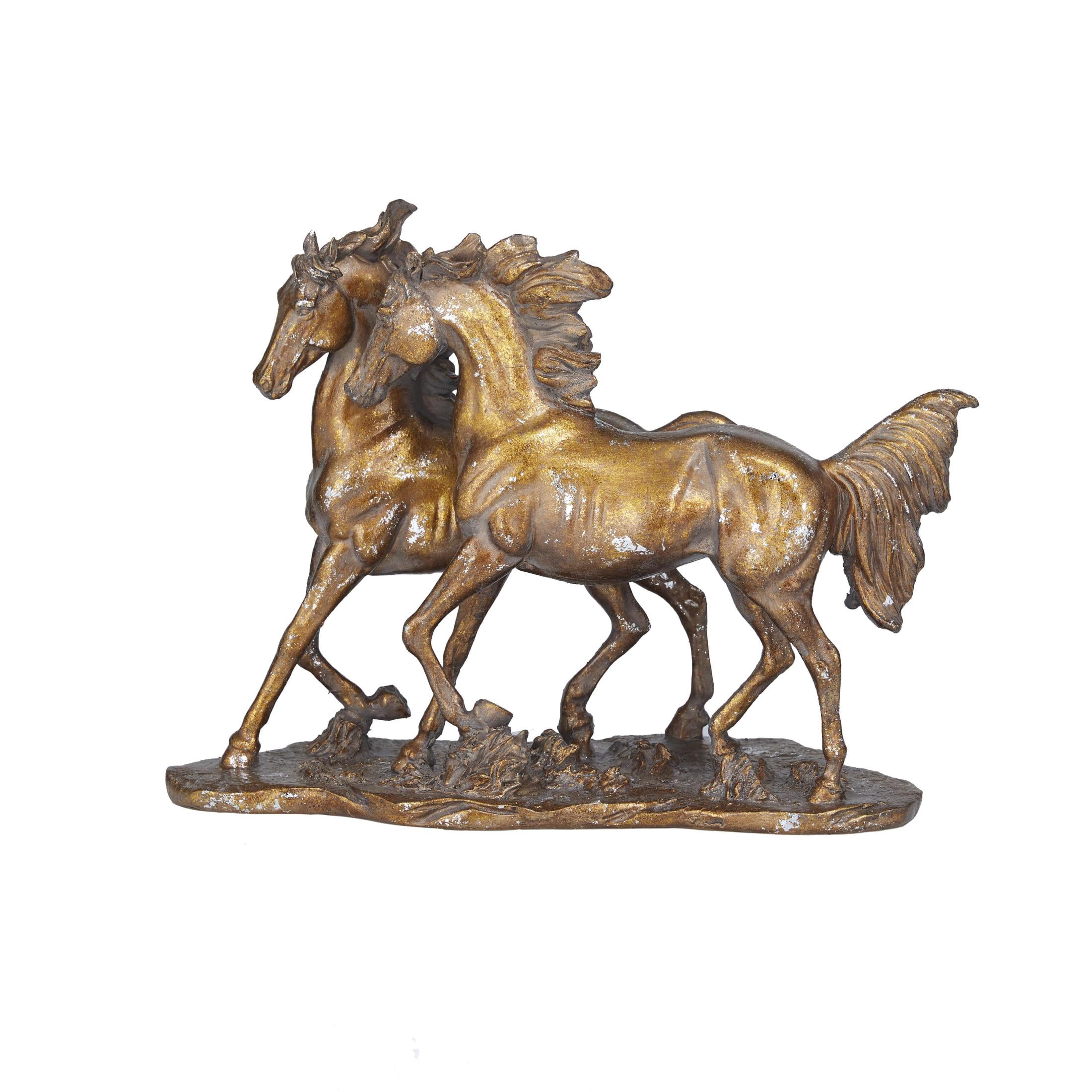 14" x 11" Bronze Polystone Horse Sculpture, by DecMode
