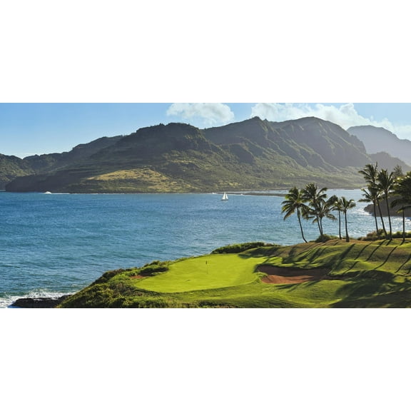 Biggies Kauai Lagoon Photograph Golf Mural, Medium