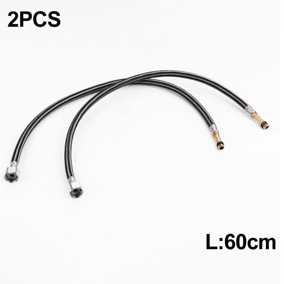 2PCS Braided Tube Pipe G1/2'' Flexible Cold/Hot Mixer Faucet Water Supply Pipe