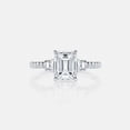 thumbnail image 5 of HeartsAndYou 2ct Emerald Cut Moissanite Engagement Ring for Women Round Accent Trilogy 18k White Gold over Silver, 5 of 8