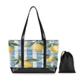 thumbnail image 7 of FORMRS Canvas Laptop Tote Bag for Women with 15.6" Computer Compartments Shoulder Handbag, Retro Lemon Leaves, 7 of 7