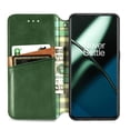 thumbnail image 5 of SaniMore Wallet Case for Oneplus 11, Vintage PU Leather Case Card Slots Cash Pocket Stand Feature Magnetic Closure Anti-drop Shockproof Full Body Protective Case For Oneplus 11, Green, 5 of 5