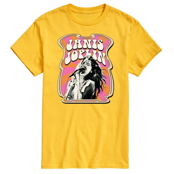 Janis Joplin - Poster Style - Men's Short Sleeve Graphic T-Shirt