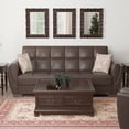 thumbnail image 2 of Ottomanson Origins Air Sofa Bed with Storage 74", Brown Leatherette, 2 of 16