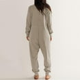 thumbnail image 5 of HSHMT Womens Jumpsuits Women's Casual Loose Jumpsuits Long Sleeve V Neck Oversized Rompers Baggy Overalls Pajamas, 5 of 8