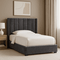 thumbnail image 3 of Cama Matrimonial Moderna Savoy Artdejol | Base y Cabecera Tapizada en Terciopelo Gris Grafito, 3 of 3