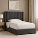 thumbnail image 3 of Cama Matrimonial Moderna Savoy Artdejol | Base y Cabecera Tapizada en Terciopelo Gris Grafito, 3 of 3