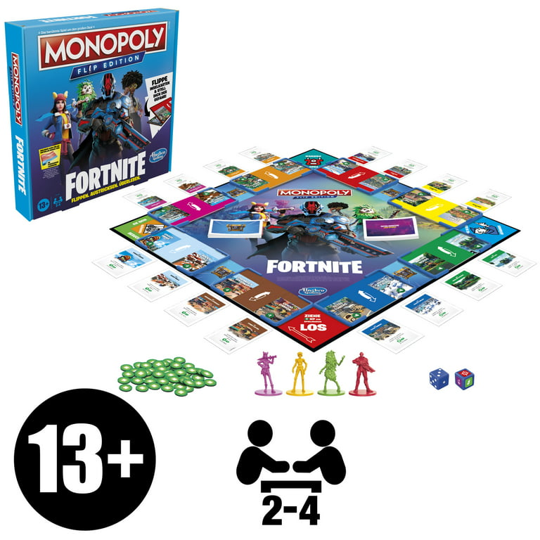Hasbro Gaming Monopoly Flip Edition: Fortnite Board Game for Ages 13 Game  Inspired by Fortnite Video Game, Board Games for Teens and Adults, 2-4