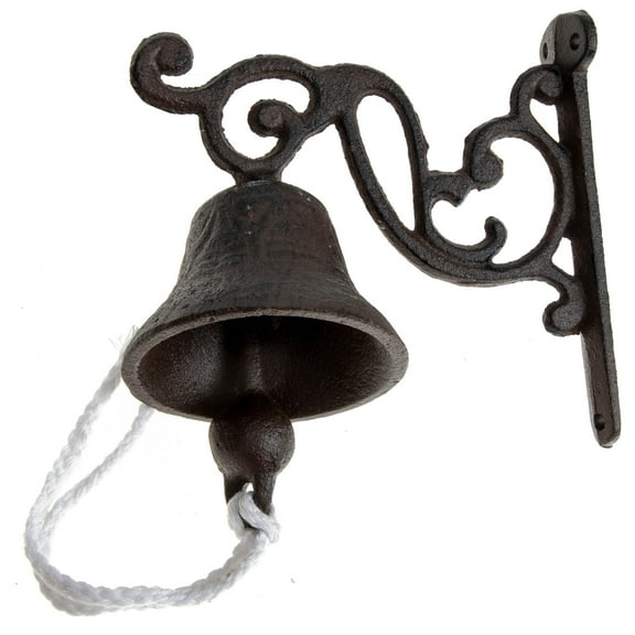 Guichaokj Rustic Outdoor Dinner Bell Iron Doorbell Wall Mount Welcome Sign Farmhouse Decor for Porch Garden