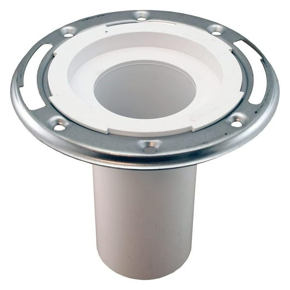 C57236 3 X 6 PVC Closet Flange With Stainless Steel Ring Less Knockout - No Finish