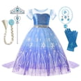 thumbnail image 4 of Girls Elsa Cosplay Princess Costume Frozen Role Play Dress Up Fancy Frocks Party Gown Sequin Mesh Vestidos Girls Birthday Dress, 4 of 5
