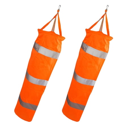 WEUVEB Outdoor Reflective Orange Windsock 2-Pack Weather Vane Oxford Cloth Garden Yard Decor