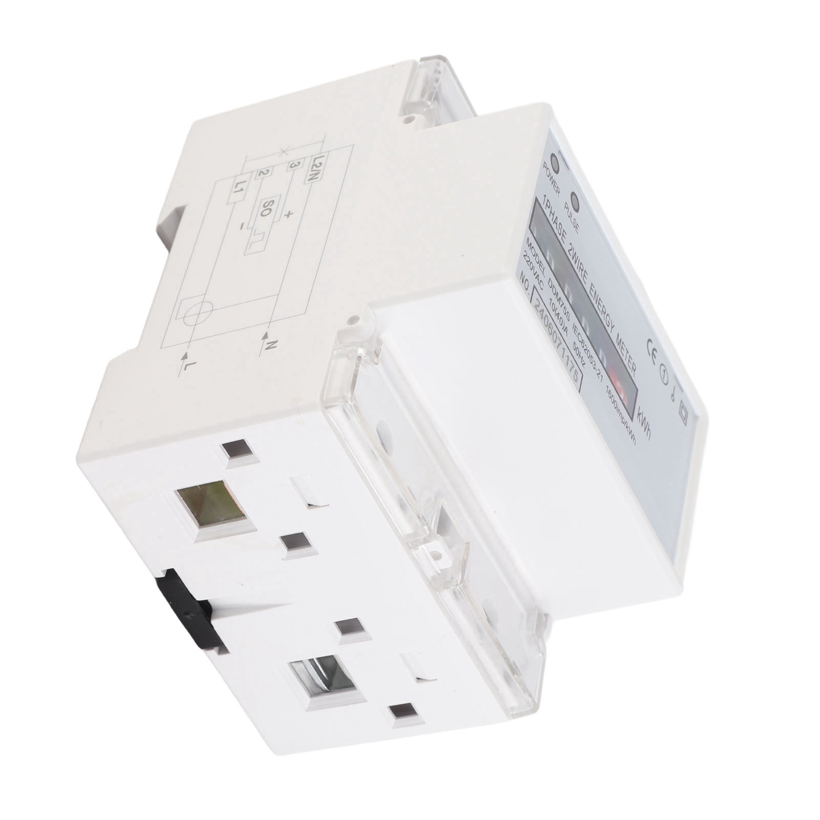 Single Phase 4P LED Din Rail Electricity Power Consumption Wattmeter Energy Mete DDM75S 10‑40A