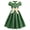 Green, variant on IBTOM CASTLE Kids Girls 1950s Retro Vintage Tea Party Bowknot Dress Short Puff Sleeve Contrast Panel Swing Party Dresses 7-8 Years Pink