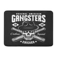 thumbnail image 1 of LADDKE Gangster Skull in Fedora Hat and Two Crossed Baseball Bats Doormat Floor Rug Bath Mat 30x18 inch, 1 of 1