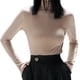 thumbnail image 1 of Camisetas de manga larga con cuello alto para mujer, suéteres casuales ajustados, camisetas con capas, 1 of 5