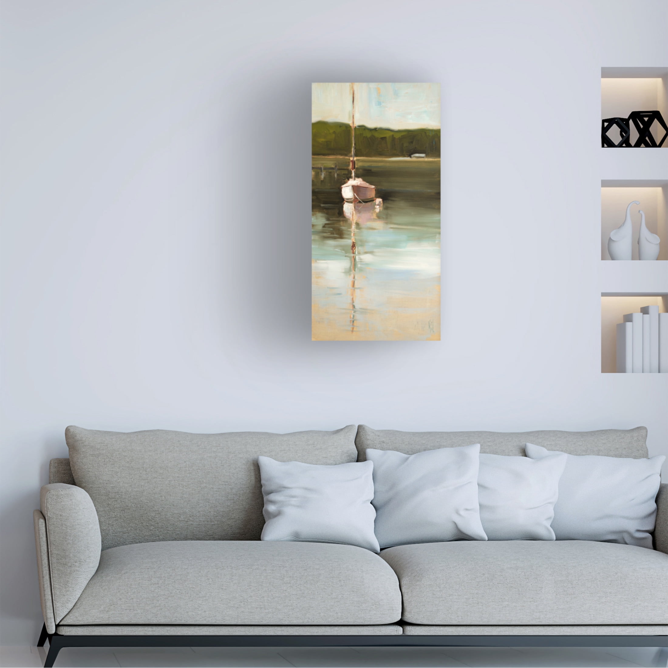 Canvas Wall Art - Sally Hootnick 'Calm Waters' Wall Art for Living Room, Bedroom, or Office Décor by Trademark Fine Art - 12 x 24 Inches