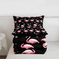 thumbnail image 5 of meiyoeat Pink Wild Flamingo Twin Comforter Sets,Tropical Animal Theme Bedding Set For Girl,Reversible,2 Pieces,1 Comforter and 1 Pillowcase, 5 of 7