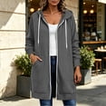 thumbnail image 6 of Hurxie Women Casual Zip up Fleece Hoodies Tunic Sweatshirt Long Jacket Oversized Hoodie with Pockets Full Zipper Hooded for Fall Winter, 6 of 6