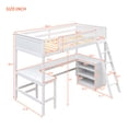 thumbnail image 2 of Harper & Bright Designs Twin Size Loft Bed with Desk and Shelves, Wooden Loft Bed with Storage for Adults, White, 2 of 16