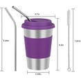 thumbnail image 2 of 16 oz Children Kids Stainless Steel Cups with Lids, Straws, Sleeves and Brush, 6 Pack, 2 of 7
