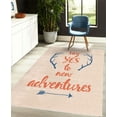 thumbnail image 4 of Adventure Decorative Rug, Calligraphic Words Antlers and Arrow on Grunge Dotted Backdrop, Quality Carpet for Bedroom Dorm and Living Room, 6 Sizes, Pale Peach, by Ambesonne, 4 of 4