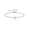 thumbnail image 1 of Pulsera de corazón inicial Silvora de plata de ley 925 para mujeres Letra P, 1 of 8