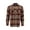 Rust/Navy, variant on Men's Long-Sleeve Flannel Shirt Midweight Western Plaid Button-Down (Rust/Navy, Large)