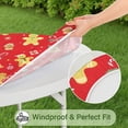 thumbnail image 5 of Red Christmas Gingerbread Man Pattern Round Fitted Tablecloth with Elastic Edge,Dining Table Cover Waterproof,Outdoor Round Tablecloth for Camping,Dining,Indoor and Outdoor, 5 of 7