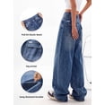 thumbnail image 7 of EMMIOL Women's Y2K Barrel Baggy Jeans Stretch High Waist Wide Leg Jeans Vintage Boyfriend Denim Pants, 7 of 7