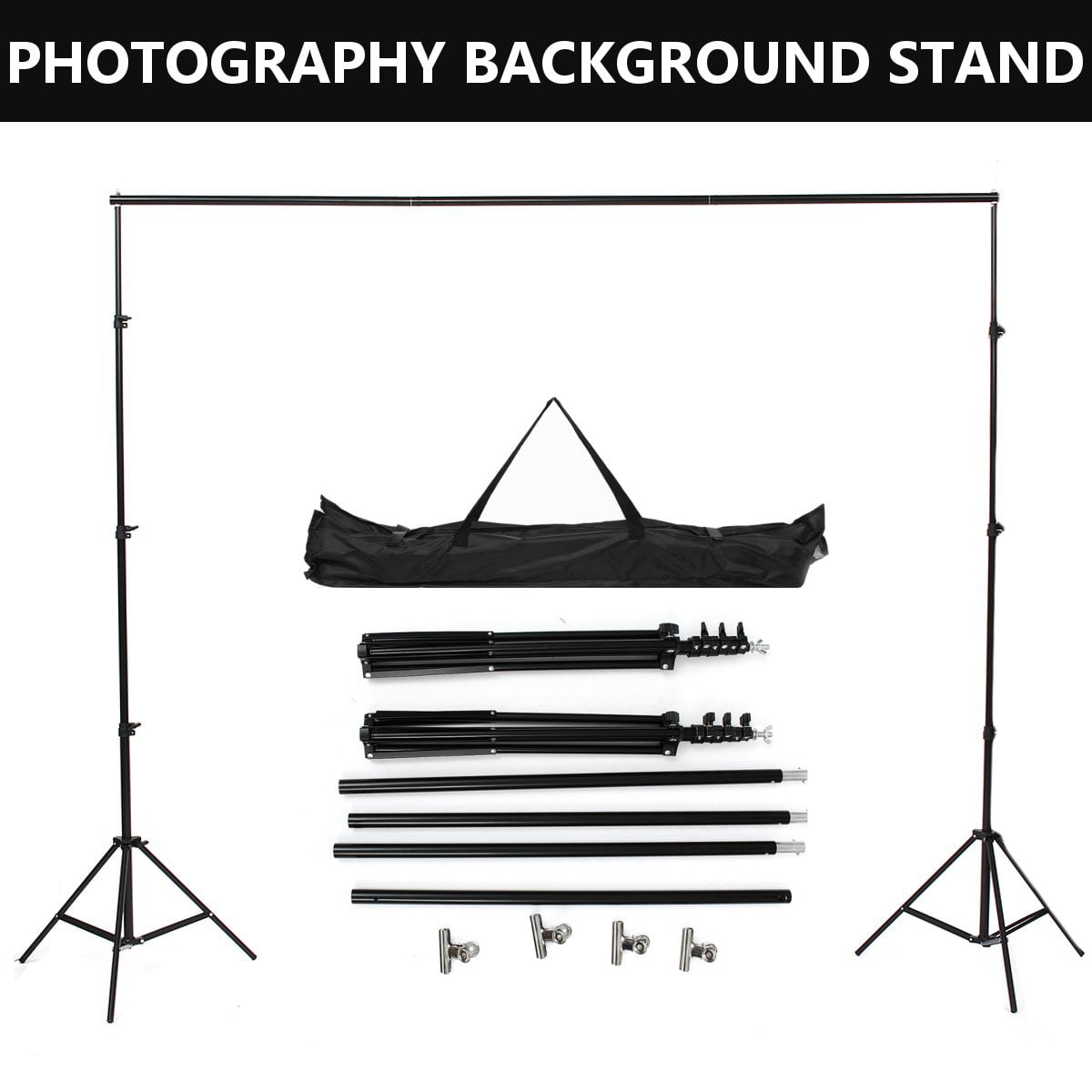 Color : Black, Size : 3X4M Light and Portable Bold Pipe Diameter Triangle Support Aluminum Alloy Movable Studio Background Kit Stretch Photographic Background Stand 4 Sizes and Colors YYFANG Color : Black, Size : 3X4M Light and Portable Bold Pipe Diameter Triangle Support Aluminum Alloy Movable Studio Background Kit Stretch Photographic Background Stand 4 Sizes and Colors YYFANG