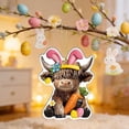 thumbnail image 4 of Wooowa Easter Acrylic Highland Cow Pendant, Creative Small Hanging Figurine, Holiday Decor for Door Window Garden, 4 of 7