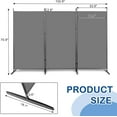 thumbnail image 3 of Karl home Room Divider, 3 Panel Folding Partition Privacy Screens, Portable Freestanding Polyester Wall Divider for Office,Room,Restaurant Separation, 102" W X 71" H (Grey), 3 of 14