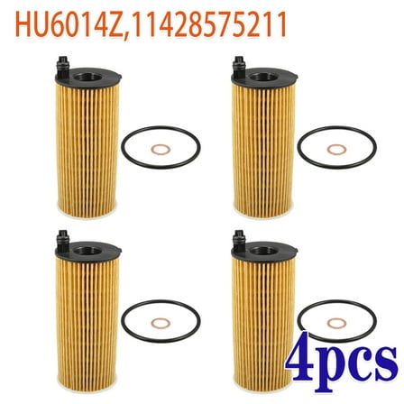 4 Packs For BMW Oil Filter Kit 11428575211 HU 6014 Z