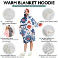 thumbnail image 5 of Wearable Oversized Blanket,Pioneer Flower Floral Print Pattern Wearable Blanket Hoodie for Adults,Cozy Hooded Blankets with Super Pockets,Super Warm Fuzzy Pullover for Women & Men, 5 of 6