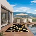 thumbnail image 3 of Black Gold Marble Outdoor Rug for Patio/Deck/Porch, Non-Slip Large Area Rug 6 x 9 Ft, Modern Geometric Textured Indoor Outdoor Rugs Washable Area Rugs, Reversible Camping Rug Carpet Runner, 3 of 8
