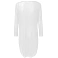thumbnail image 6 of Ediodpoh Women's Solid Thin Transparent Mesh Cardigan for Women Three Quarter Sleeve Mid Length Shawl Coat White XXXXL, 6 of 6
