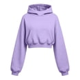 thumbnail image 7 of LEKWK Cropped Hoodie Women Long Sleeve Warm Athletic Sweatshirts with Pocket Relaxed Fit Fall Winter Activewear for Casual Everyday Workout Gym, 7 of 7