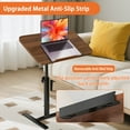 thumbnail image 4 of LPAMEOIU 24in 90°Tiltable & 360°Swivel Desktop Side table,Height Adjustable Mobile Laptop Stand with Hidden Wheels(Walnut), 4 of 11