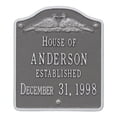 thumbnail image 1 of Whitehall Products 5009PS Standard Wall Two Line Wedding Address Plaque, Pewter & Silver, 1 of 1