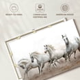 thumbnail image 6 of Elephant Stock Arabian Horses Wall Art - Horizontal Canvas Wall Art - Living Room Wall Decor - Animal Canvas - White And Gray Decor - 12" x 8", 6 of 8