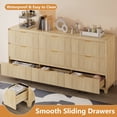 thumbnail image 3 of VNT Dresser, 9 Drawer Dresser for Bedroom, 55" Chest of Drawers with Anti-Tip Kit & Metal Handles for Living Room, Bedroom, Natural, 3 of 7