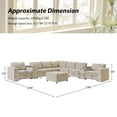 thumbnail image 5 of Modern Modular Sectional Sofa with 2 Versatile Consoles 8-Seater Storage Chenille Couch for Living Room Beige, 5 of 9