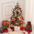 thumbnail image 3 of Árbol de Navidad GAOMON preiluminado de 3 pies con base de copo de nieve y 70 LED, 3 of 9