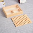 thumbnail image 3 of Organizador de Hilo de Bordar, Estante para Bobinas de Madera, 10 Ranuras Largas, 3 Compartimentos de Base, Organizador de Carretes para Suministros de Costura, 3 of 10